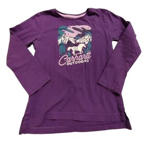 GUC 2/$10 Purple Carhartt Kids Long Sleeve Shirt in Purple Unicorn Graphic 3T